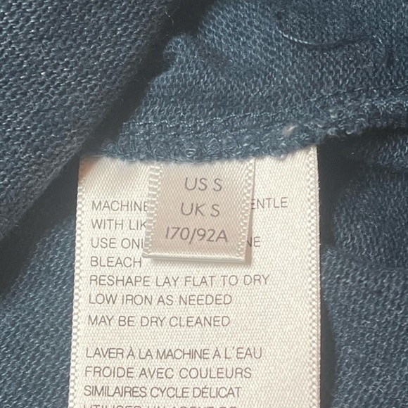 SOLD! NEW! Free People Navy Combo Psychedelic Mock Neck Long Sleeve Tee S - Picture 11 of 12